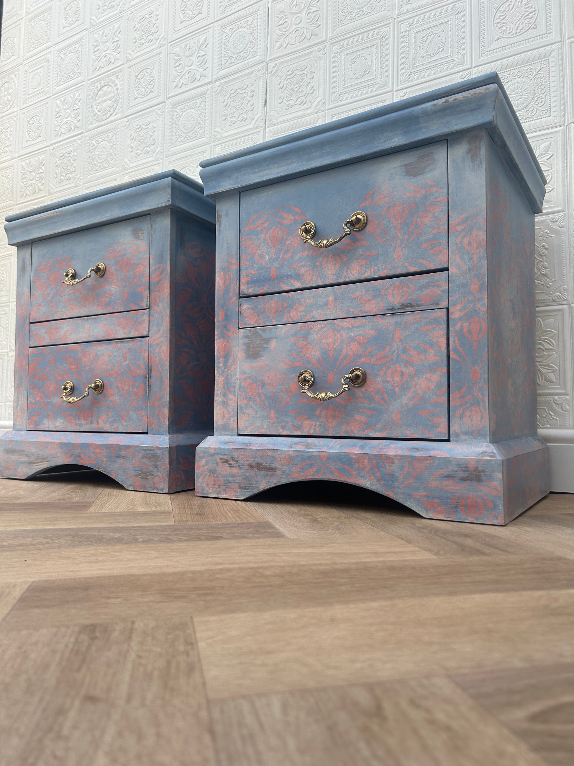 Handpainted Vintage Nightstands
