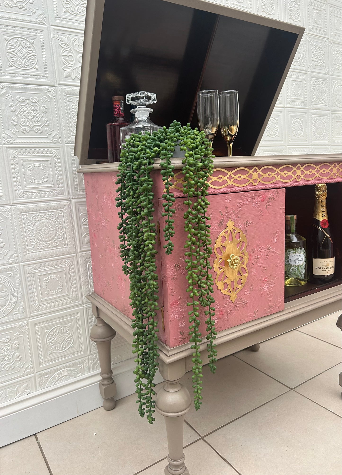 Pink vintage Drinks Cabinet, Sideboard
