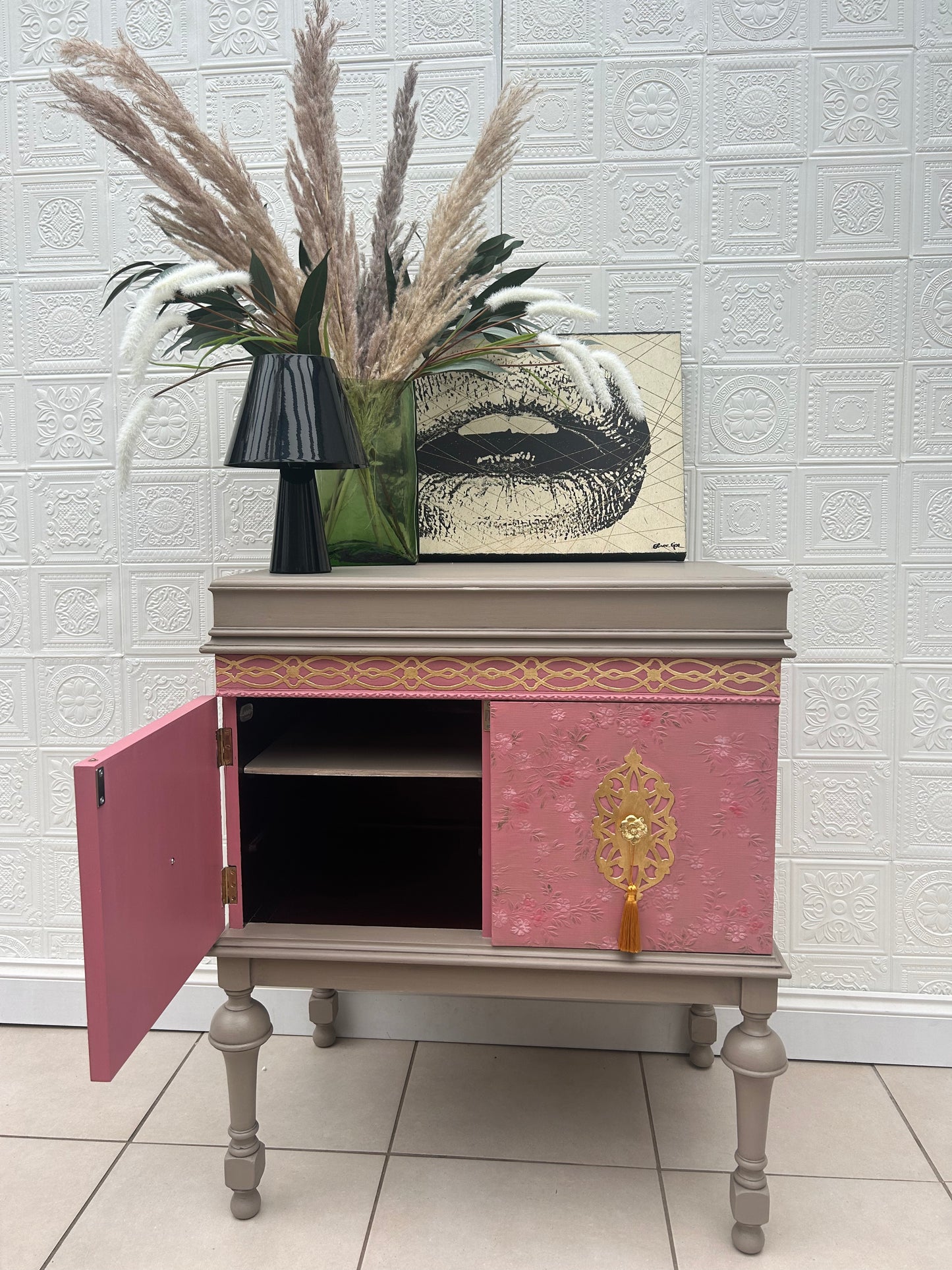 Pink vintage Drinks Cabinet, Sideboard