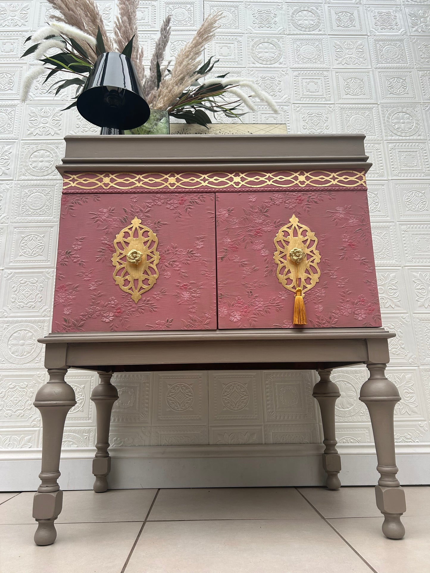 Pink vintage Drinks Cabinet, Sideboard