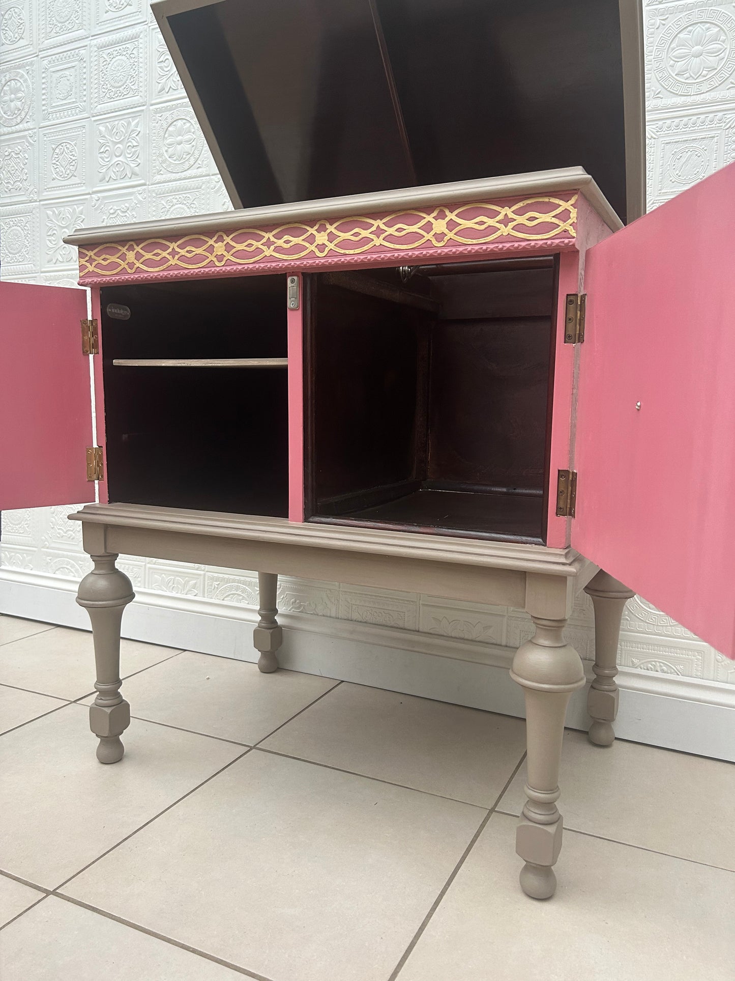 Pink vintage Drinks Cabinet, Sideboard