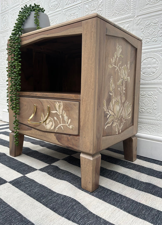Acacia Wood Bedside Table