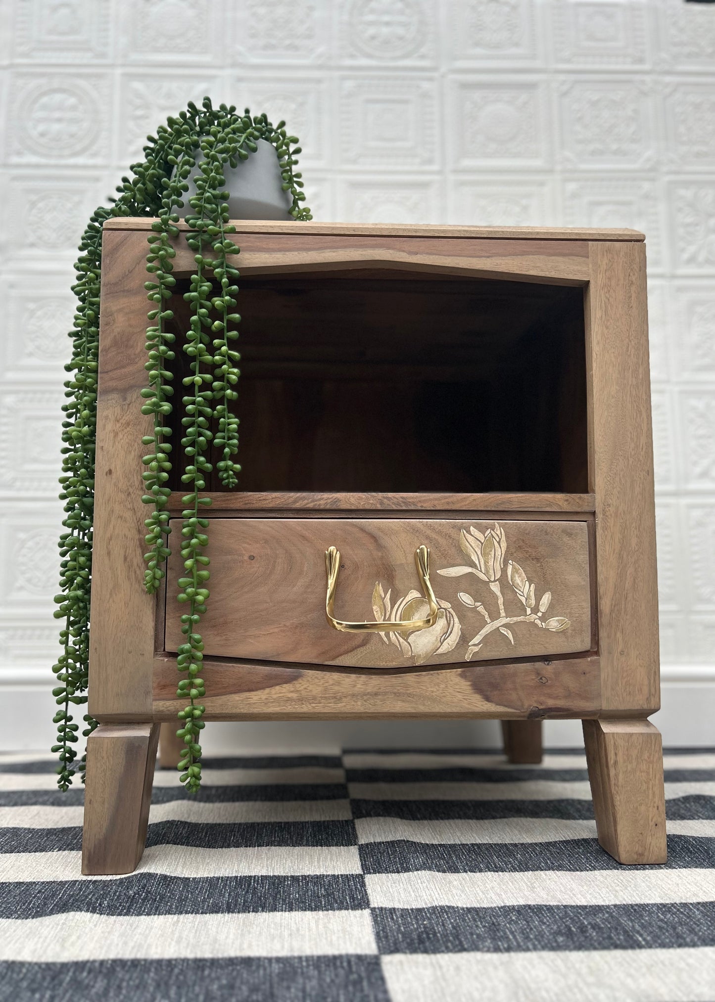 Acacia Wood Bedside Table