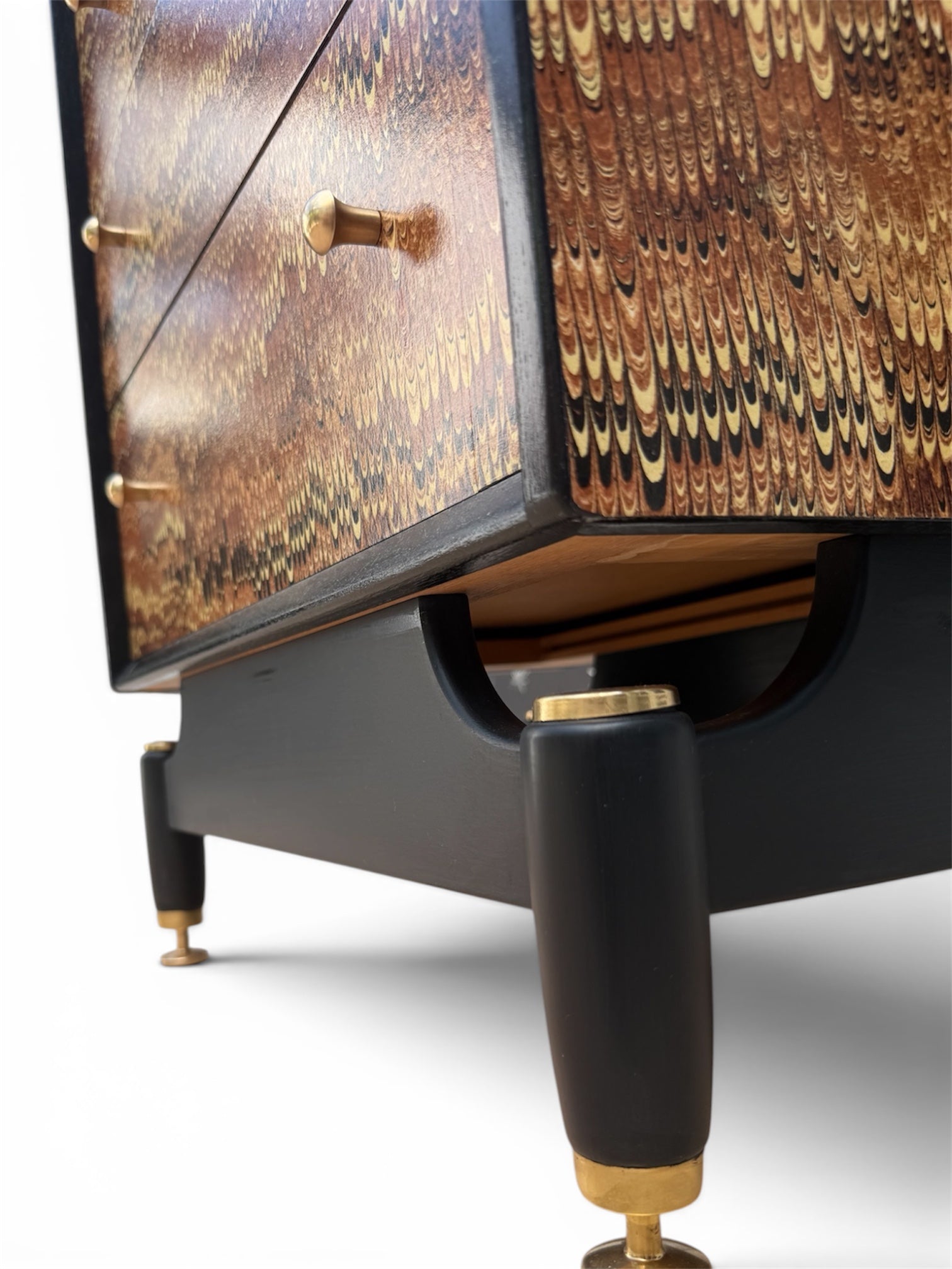 Iconic G Plan Black Handpainted Base with Brass Accents 