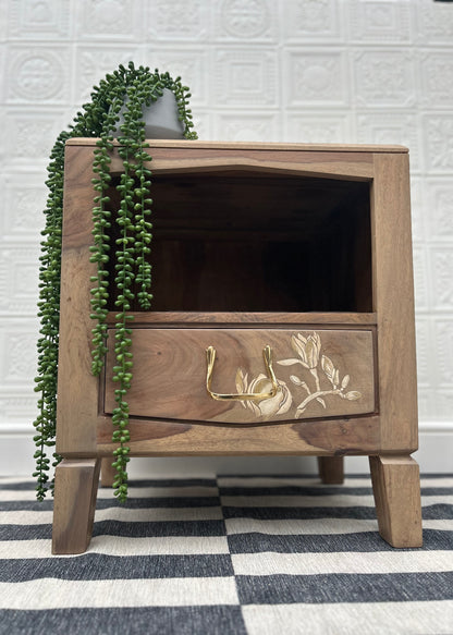 Acacia Wood Bedside Table