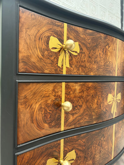 Stripe Gold Bows