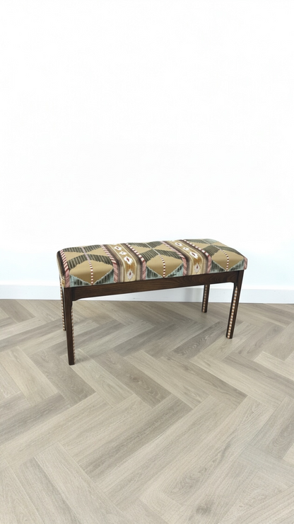 Ikat Earth tones Upholstered Bench