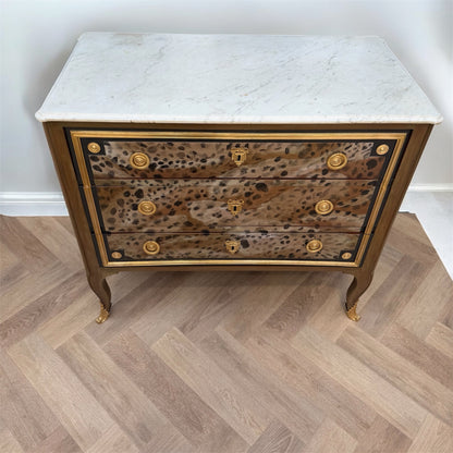 Refinished Statement Leopard Print Chest of Drawers