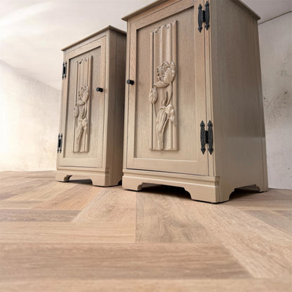 Floral Neutral Bedside Tables / Nightstands
