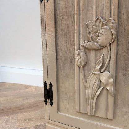 Floral Neutral Bedside Tables / Nightstands