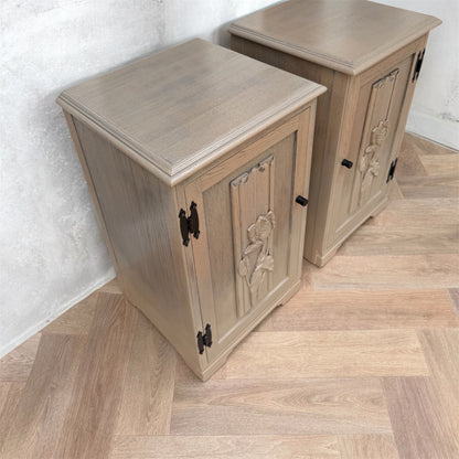 Floral Neutral Bedside Tables / Nightstands