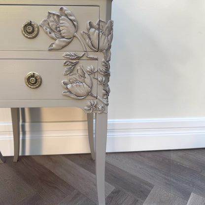 ornate vintage original hardware refinished
