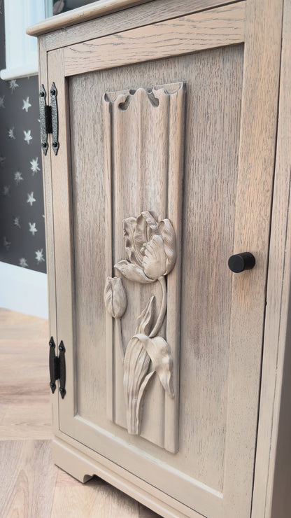 Floral Neutral Bedside Tables / Nightstands