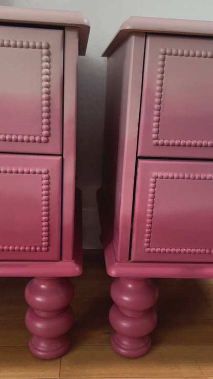 Pink Pair of Ombre Nightstands